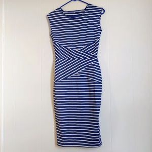 Blue & White Striped Bodycon Dress